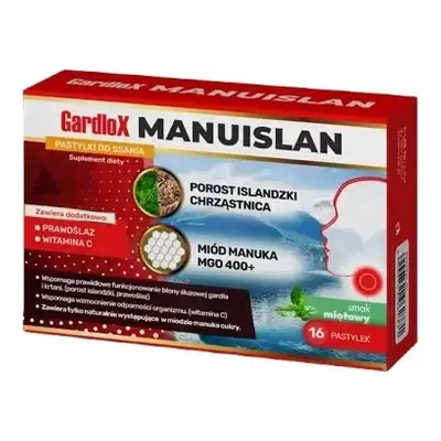 Gardlox Manuislan Smak Miętowy 16 Tabletek
