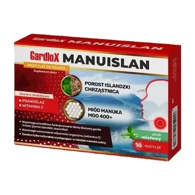 Gardlox Manuislan Smak Miętowy 16 Tabletek