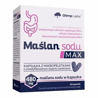 Maślan Sodu Max Olimp Kwas Masłowy Jelita 60 Kapsułek