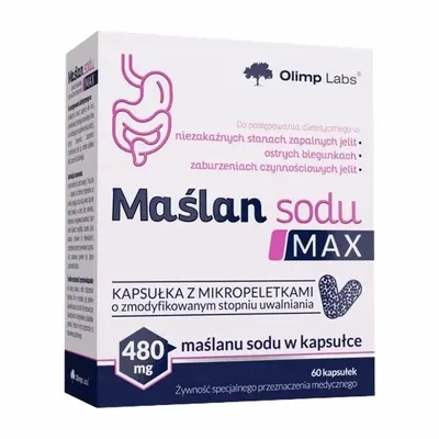 Maślan Sodu Max Olimp Kwas Masłowy Jelita 60 Kapsułek