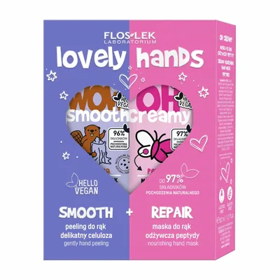 Zestaw Naprawcza Kuracja Do Rąk Floslek Lovely Hands Maska + Peeling Do Rąk