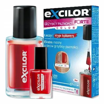 Excilor Forte Lakier Do Paznokci Leczniczy Grzybica Czerwony 30ml + 8ml