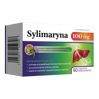 Sylimaryna 100mg Funkcjonowanie Wątroby 60 Tabletek