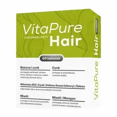 Vita Pure Hair Biotyna Cynk Zdrowe Włosy 60 Tabletek