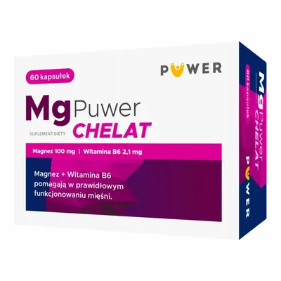 Magnez Chelat Puwer Magnez 60mg Witamina B 60 Kapsułek