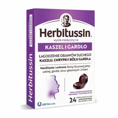 Herbitussin Kaszel I Gardło Pastylki Do Ssania 24 Sztuki