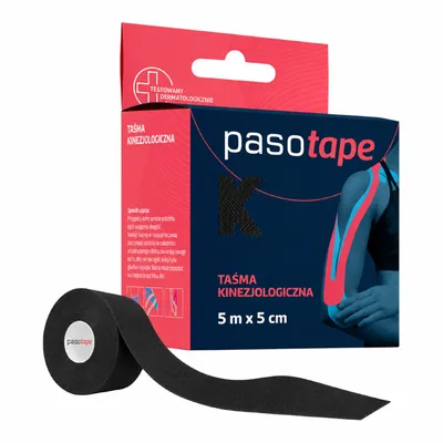 Taśma Kinezjologiczna Pasotape Czarna 5cm x 5m