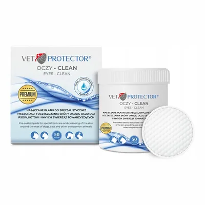 Vet Protector Clean Chusteczki Do Oczyszczania Oczu Dla Psa I Kota 50 Sztuk