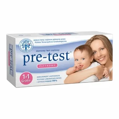 Pre-Test Test Ciążowy Płytkowy 1+1 Gratis