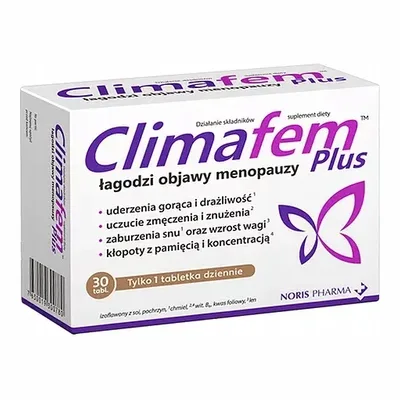 Climafem Plus Łagodzi Objawy Menopauzy 30 Tabletek