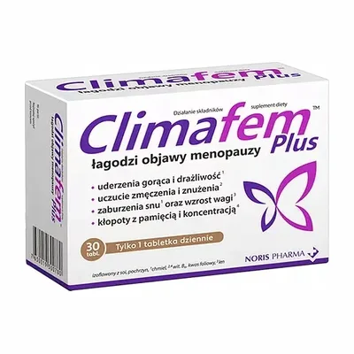 Climafem Plus Łagodzi Objawy Menopauzy 30 Tabletek