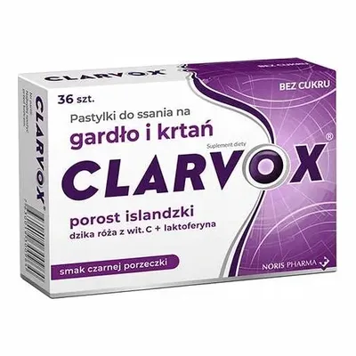 Clarvox Porzeczka Gardło I Krtań Pastylki Do Ssania Czarna Porzeczka 36 Szt