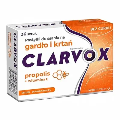 Clarvox Propolis Gardło I Krtań Pomarańcza 36 Pastylek Do Ssania