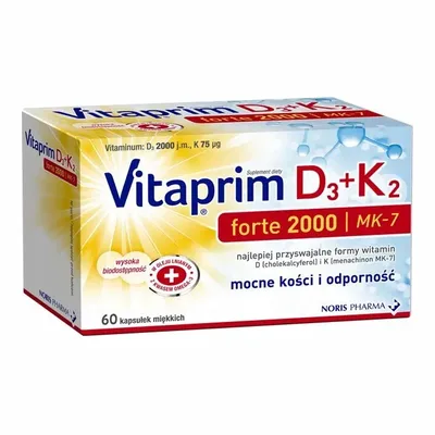 Vitaprim D3 Forte 2000 + K2 - 60 Kapsułek