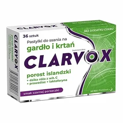 Clarvox Porost Róża 36 Pastylek Do Ssania
