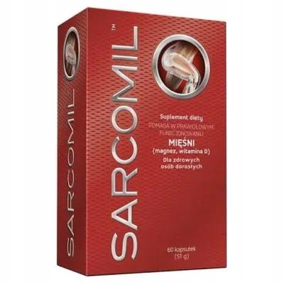 Sarcomil Magnez Witamina D Prawidłowe Funkcjonowanie Mięśni 60 Kapsułek