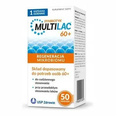 Multilac 60+ Synbiotyk Dla Seniorów Układ Pokarmowy 50 Kapsułek