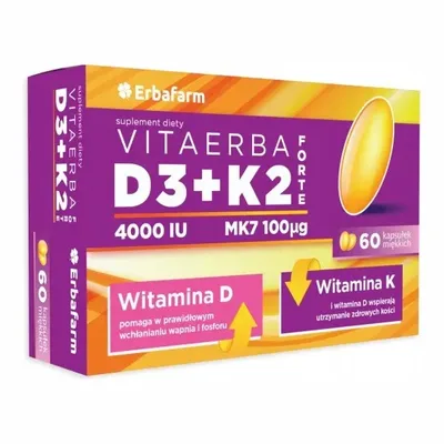 VitaErba D3 + K2 Forte 60 Kapsułek