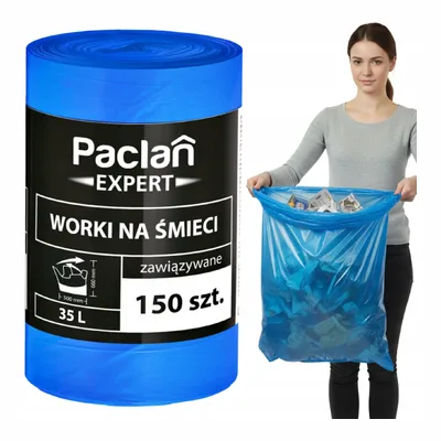 Worek Na Śmieci Paclan Expert Zawiązywane 35l 150 Sztuk
