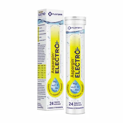 Aspargin Electro+ Elektrolity Cytrynowe 24 Tabletki Musujące