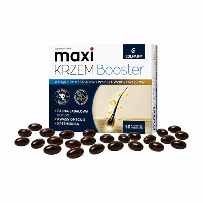 Maxi Krzem Booster Włosy Skóra Paznokcie Biotyna Palma Sabałowa 30 Kapsułek
