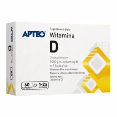 Witamina D3 1000 j.m. Apteo Zdrowe Kości Zęby 60 Kapsułek