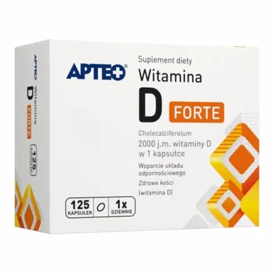 Apteo Witamina D3 Forte 2000 j.m. 125 Kapsułek