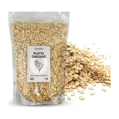 Płatki Owsiane Zwykłe 1 kg SCO! FOODS Polskie Na Owsiankę I Do Wypieków