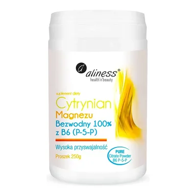 Aliness, Cytrynian Magnezu BEZW. 100% z B6 (P-5-P) x 250 g proszek