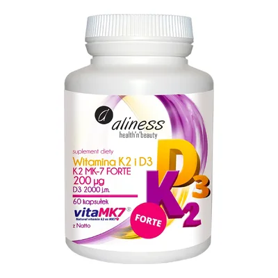 Aliness Witamina K2 i D3 FORTE 200mcg 60 Kapsułek