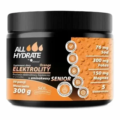 ALLHydrate Elektrolity Senior Orange 300g 50 Porcji