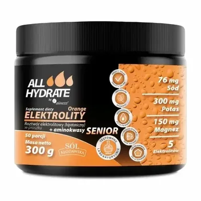 ALLHydrate Elektrolity Senior Orange 300g 50 Porcji