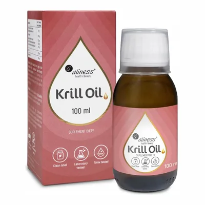 Aliness Krill Oil Omega 3 z Astaksantyną 100ml