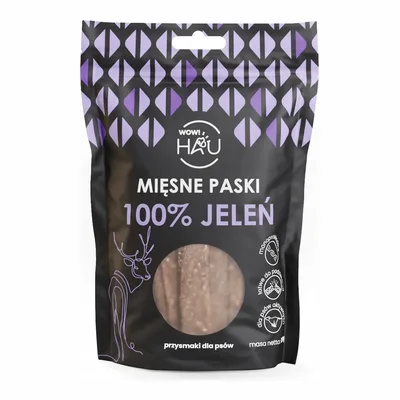 Wow!Pets Mięsne Paski 100% jeleń 120g