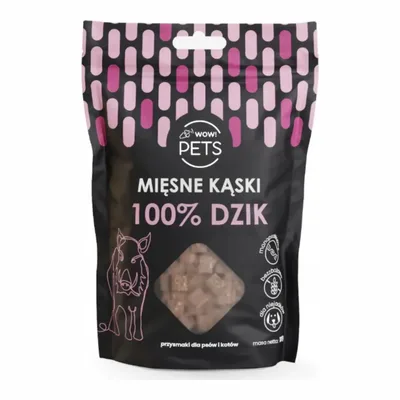 Wow!Pets Mięsne kąski 100% dzik (treningówki) 120g