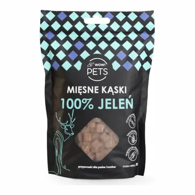 Wow!Pets Mięsne kąski 100% jeleń (treningówki) 120g