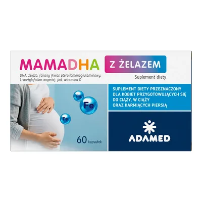 Adamed MamaDHA Z Żelazem Dla Kobiet W Ciąży I Karmiących 60 Kapsułek