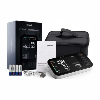 Ciśnieniomierz Yuwell E7 MAX AFib, Aplikacja, Potrójny Pomiar, Bluetooth