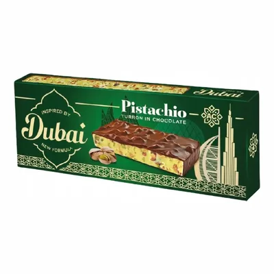 Czekolada Mleczna Turrón Nugat Z Pistacją Inspired by Dubai 150g