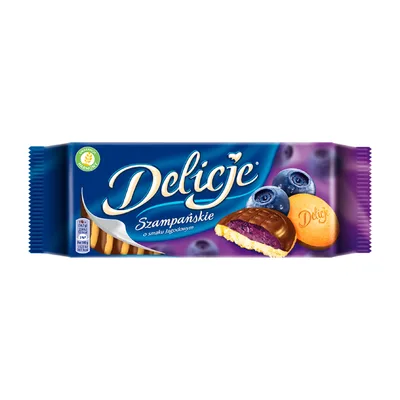 Delicje Szampańskie Biszkopty Z Galaretką Jagodową Oblewane Czekoladą 147 g