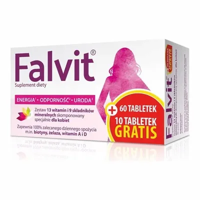 Falvit Witaminy Dla Kobiet Energia Odporność Uroda 70 Tabletek