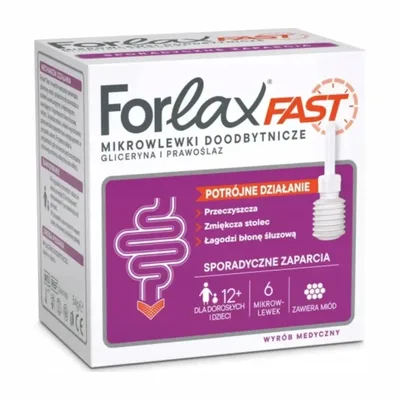Forlax Fast Roztwór Doodbytniczy Mikrowlewki 6 x 9g