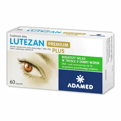 Lutezan Premium Plus DHA Cynk Utrzymanie Prawidłowego Widzenia 60 Kapsułek