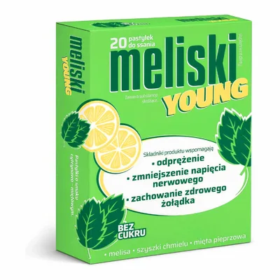 Meliski Young Aflofarm Bez Cukru 20 Pastylek