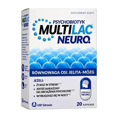 Multilac Neuro Psychobiotyk Stres Zdrowe Jelita 20 Kapsułek