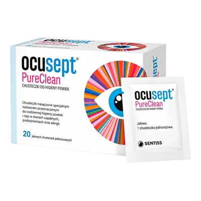 Ocusept PureClean Chusteczki Okulistyczne Do Higieny Powiek 20 Sztuk