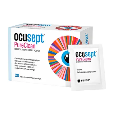 Ocusept PureClean Chusteczki Okulistyczne Do Higieny Powiek 20 Sztuk