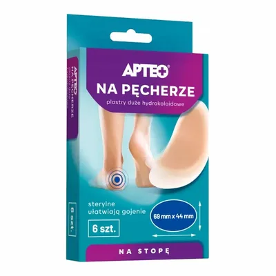 Plastry Na Pęcherze Hydrokoloidowe Duże Apteo Care 69x44mm 6 Sztuk