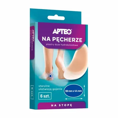 Plastry Na Pęcherze Hydrokoloidowe Duże Apteo Care 69x44mm 6 Sztuk