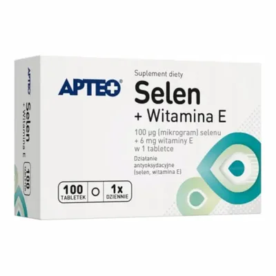 Selen + Witamina E 6mg Apteo 100 Tabletek